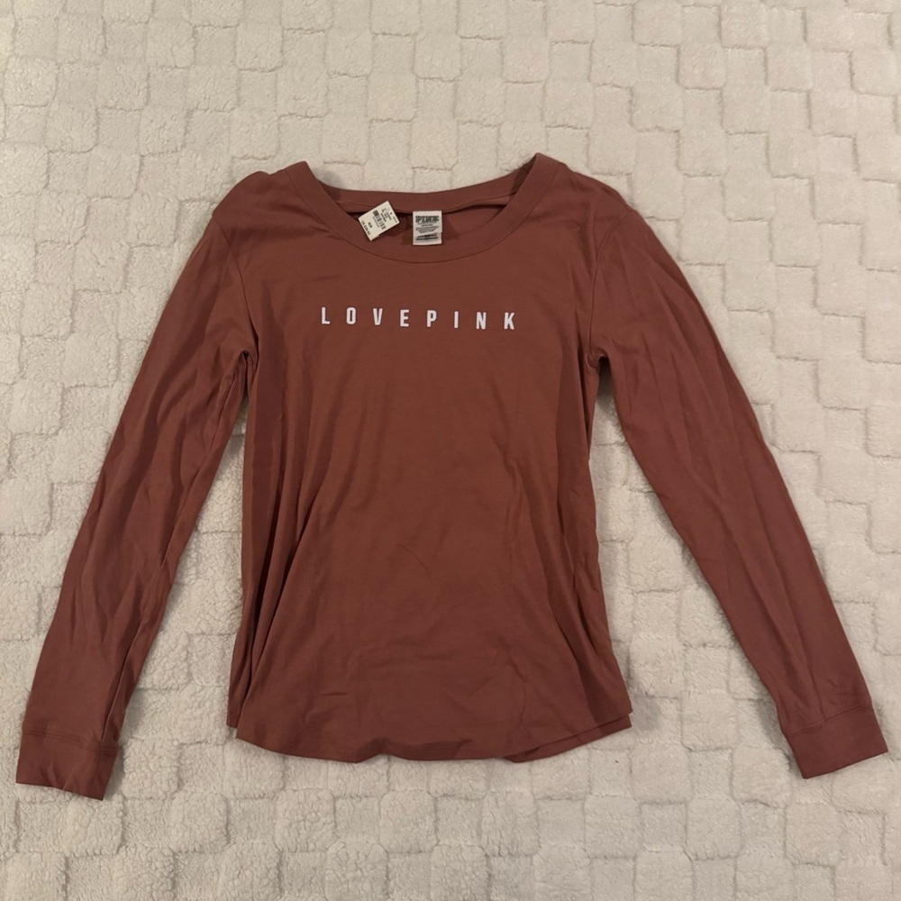 Victoria's Secret Mauve Pink Long Sleeve Graphic Crewneck Top, Women’s Medium